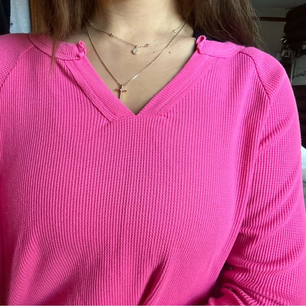 Wild Fable Ribbed Long Sleeve cropped shirt